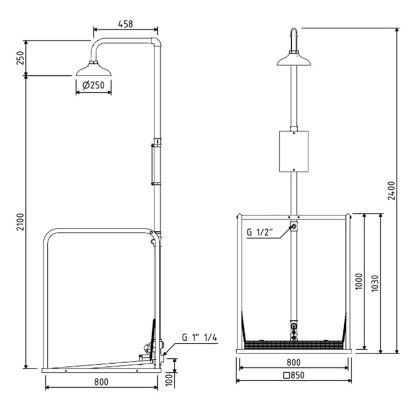 Platform Operated Emergency Safety Shower