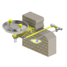 Freeze Resistant Stainless Steel Bowl Wall Mounted Eyewash