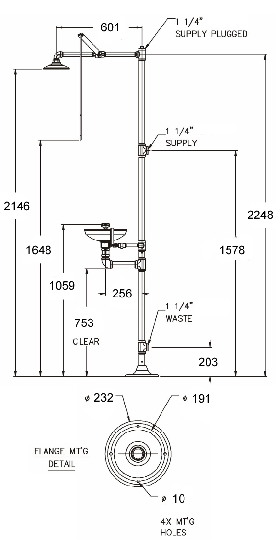 freestanding combination shower dimensions